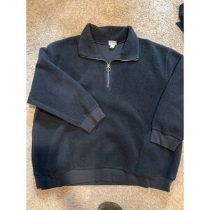 Women's Plus Quarter-Zip Fleece w/ Pockets- AVA & VIV Size 2X Black EUC